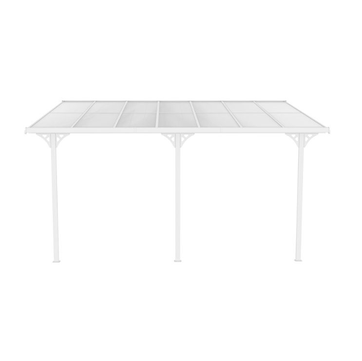 Altantak 3,7x2,5m | Kanalplast/ Aluminium | Vit | Hållbar aluminiumram med pulverlackering och målade stålfästen