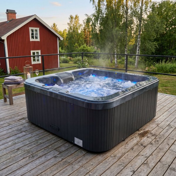 Spabad Zeus Blackline | 190x190cm | 4-6 personer | Balboa� & Lucite�