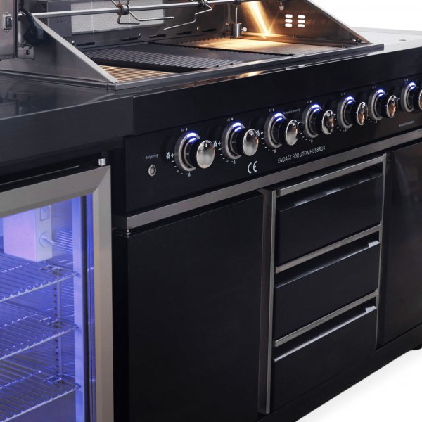 Rostfri gasolgrill/utekk | Varmluftsfunktion | New Orleans Blackline