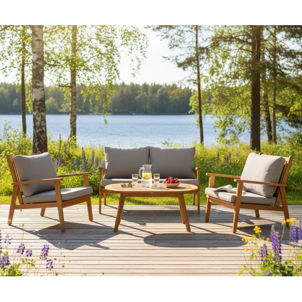 Elegant loungeset i tr� | Akacia | Loungegrupp utomhus | Gr�