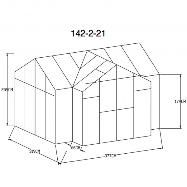 T-format glasväxthus 11,2m² | 4mm säkerhetsglas | 5 års stormgaranti T-format glasväxthus 11,2m² | 4mm säkerhetsglas | 5 års stormgaranti