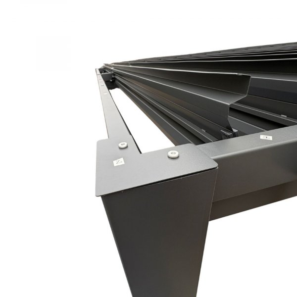 Pergola 3x3 m med lamelltak | Gr� st�lpergola f�r uteplats