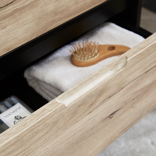 Badrumsm�bel | Kommod, spegelsk�p & handfat i svart glas