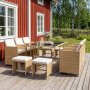 Matgrupp/Utegrupp 10 platser | 6 Stolar & 4 Pallar | Sk�rhamn beige