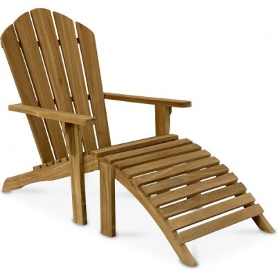 Adirondack teakstol | Loungestol i massiv teak med pall | Ornö