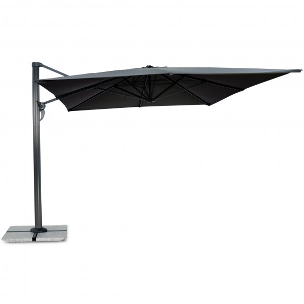 Rektangulrt premiumparasoll 3x4m | Kraftig konstruktion | Gr