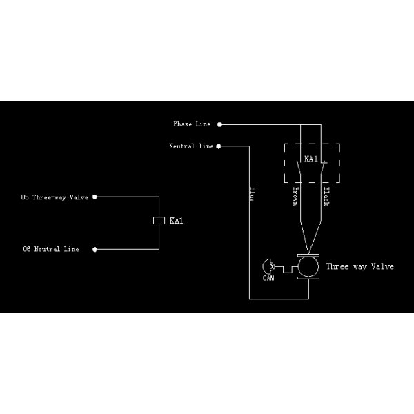 3-vägs ventil (växelventil) för varmvattenstyrning 3-vägs ventil (växelventil) för varmvattenstyrning