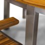 Rund trdgrdsgrupp i teak / rostfritt stl | Bord & 6 positionsstolar