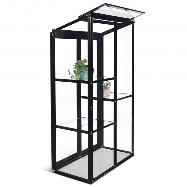 Högt miniväxthus | 4mm säkerhetsglas | Svart Högt miniväxthus | 4mm säkerhetsglas | Svart