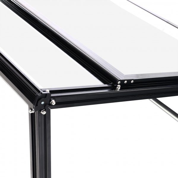 Miniväxthus med öppningsbar lucka | 4mm säkerhetsglas | Svart Miniväxthus med öppningsbar lucka | 4mm säkerhetsglas | Svart