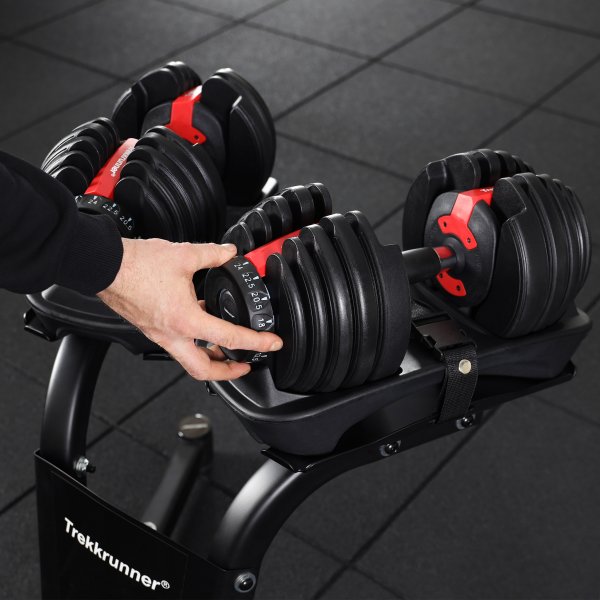 Justerbar hantel 2,5-24kg | 15 viktnivåer | Trekkrunner Justerbar hantel 2,5-24kg | 15 viktnivåer | Trekkrunner