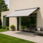 Terrassmarkis helkassett 4x3m | Motor & fjrrkontroll | Ljus gr