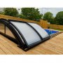 Pooltak 3x6m med sidodrr | Skjutbart - Svart