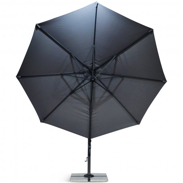 Stort premiumparasoll 4x4m med granitfot | Gr�