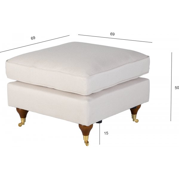 Howard fotpall | Kallskum, m�ssingshjul & bj�rkstomme | Watford Deluxe Beige