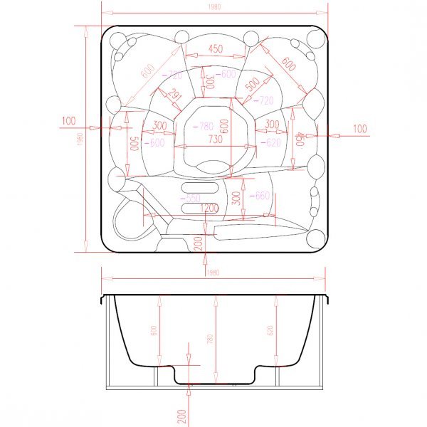 Spabad Poseidon Blackline  56 personer | Lucite akryl, Gecko cirkulationspump & Balboa system | 2026