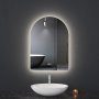Badrumsspegel 70x85cm med LED-belysning | Valvformad | Dimmer och Anti-fog | ADRIENNE