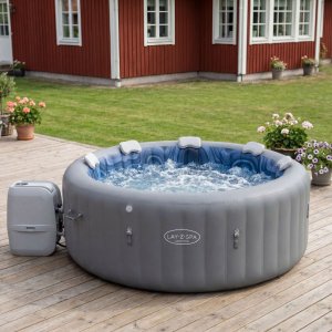 Lay-Z-Spa Santorini Smart HydroJet Pro 7 (216x80 cm) | Uppblåsbart spabad för 7 personer | 6001T Lay-Z-Spa Santorini Smart HydroJet Pro 7 (216x80 cm) | Uppblåsbart spabad för 7 personer | 6001T