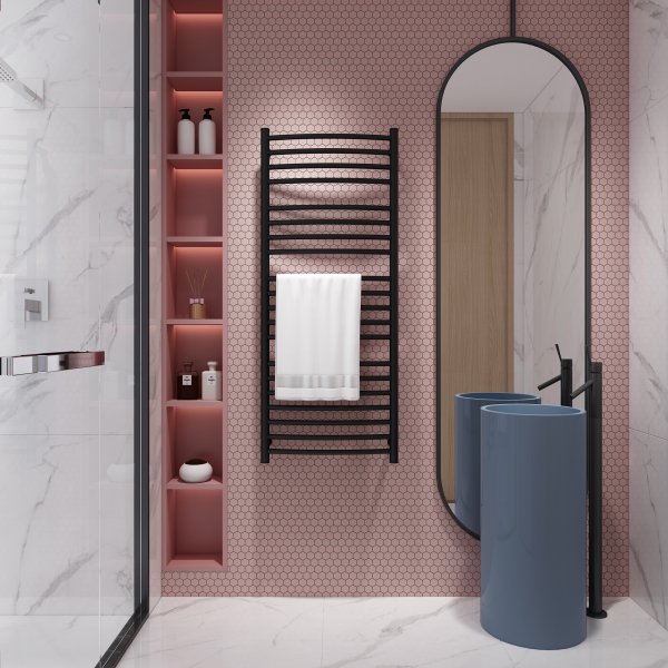 Elektrisk handdukstork 52x126x12,5cm | 9001 | Svart Elektrisk handdukstork 52x126x12,5cm | 9001 | Svart