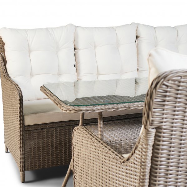 Loungegrupp utemöbler | Beige konstrotting | Rögrund Loungegrupp utemöbler | Beige konstrotting | Rögrund