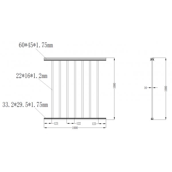 Altanstaket 100x100 cm | Pulverlackerad och robust design | Passar till Aurelius/Linius