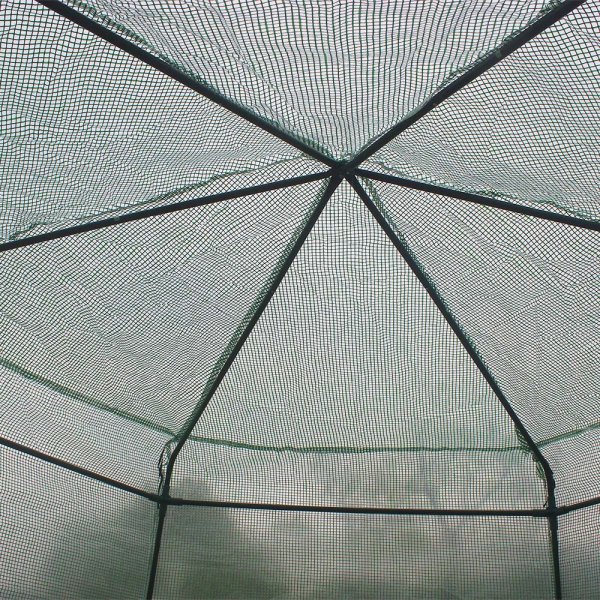 Sexkantigt plastvxthus 3,8m | Stlram med PE-plastverdrag