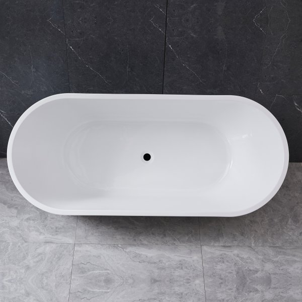 Badkar med ben 170cm | Helgjutet i akryl | Runda kanter