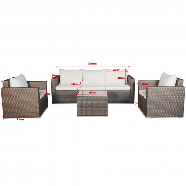 Loungegrupp utemöbler | Brun konstrotting | Huvudskär Loungegrupp utemöbler | Brun konstrotting | Huvudskär