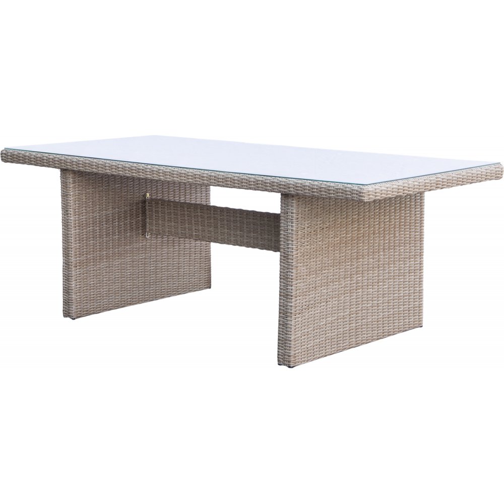 Hampton matbord i konstrotting 200x100 cm - Naturfärgad