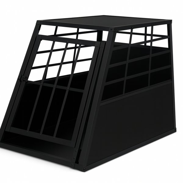 Stor hundbur fr bil | Aluminium och MDF | Sker transportbur fr hund | 659169 cm