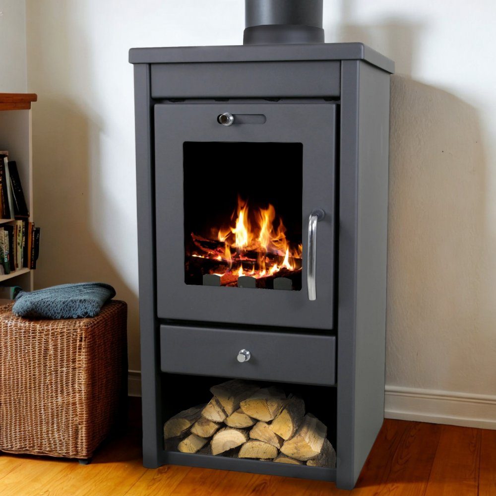 Braskamin 7kW | Verkningsgrad 80% | Ylöjärvi | Plåt | Nominell effekt 7 kW