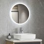 Rund badrumsspegel med LED-belysning | Anti-fog & touch-styrning