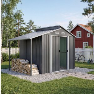 Förråd och redskapsbod 5m² | Dubbel Skjutdörr | 2 i 1 lösning | Grå Förråd och redskapsbod 5m² | Dubbel Skjutdörr | 2 i 1 lösning | Grå