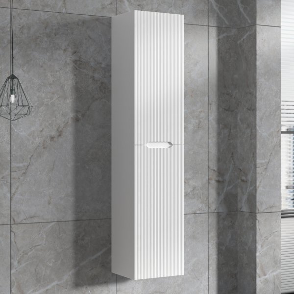 Badrumspaket | Kommod 101cm | Rund LED-spegel | Tuba - Vit Badrumspaket | Kommod 101cm | Rund LED-spegel | Tuba - Vit