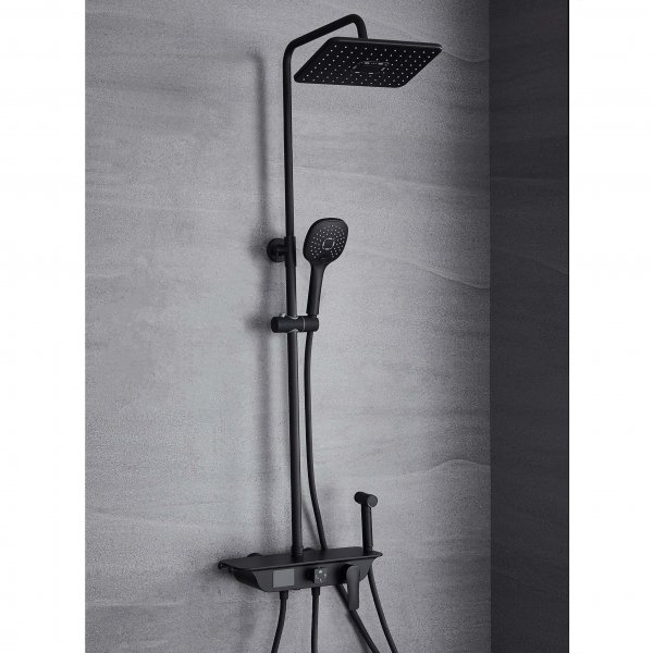 Takduschset med LED-display | Svart Takduschset med LED-display | Svart