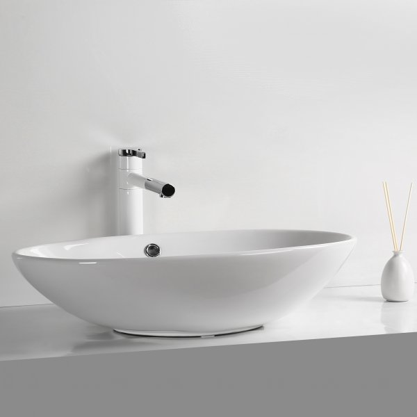 Ovalt handfat 63x42cm | Lyxig, rundad design | Överfyllnadsskydd Ovalt handfat 63x42cm | Lyxig, rundad design | Överfyllnadsskydd