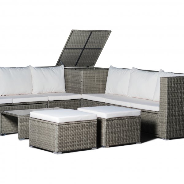 Exklusiv loungegrupp | Inbyggd förvaring | Brun konstrotting | Djursvik Exklusiv loungegrupp | Inbyggd förvaring | Brun konstrotting | Djursvik