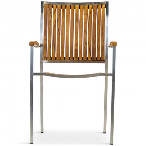 Frlngningsbart bord 200-250cm | 8 stolar | Rostfritt stl / teak