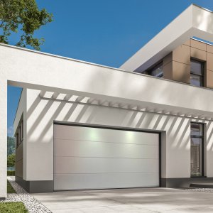 Garageport Takskjutport med motor & fj�rrkontroll | 3m bred | Vit