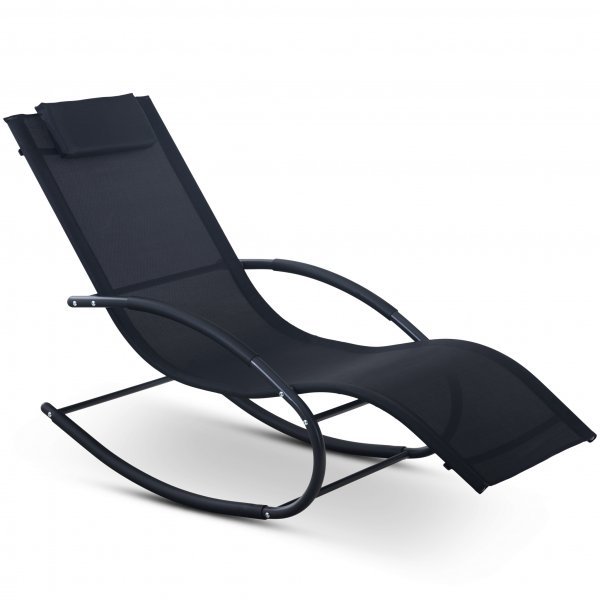 Solsäng med gungfunktion | Svart texturerad | 146×62×89 cm | Havstenssund 2026 Solsäng med gungfunktion | Svart texturerad | 146×62×89 cm | Havstenssund 2026