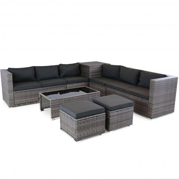 Exklusiv loungegrupp | Inbyggd förvaring | Grå konstrotting | Djursvik - FYNDVARA Exklusiv loungegrupp | Inbyggd förvaring | Grå konstrotting | Djursvik - FYNDVARA