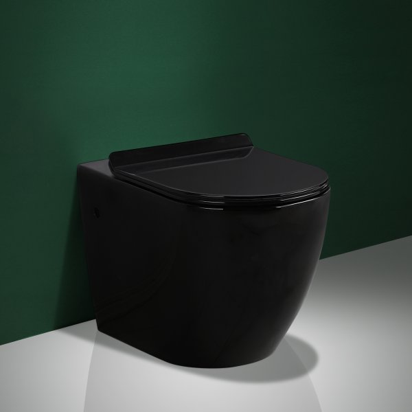 Vägghängd toalett inkl. Dold cistern | Svart | Toalettpaket Vägghängd toalett inkl. Dold cistern | Svart | Toalettpaket