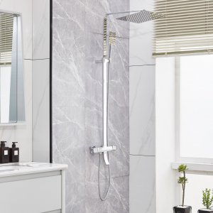 Takduschset med badkarsblandare | Sprudla extra h�g - Krom