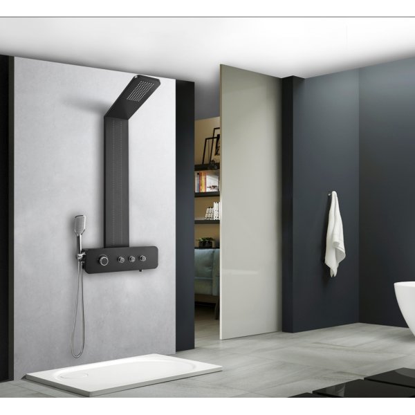 Duschpanel i svart rostfritt stål | Sylvana Duschpanel i svart rostfritt stål | Sylvana