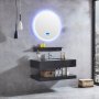 Badrumsmöbel marmor 100cm | Spegel med belysning & bluetooth