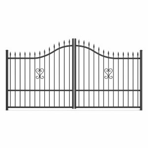 Dekorativ dubbelgrind 3 x 1,6 m � Svart st�l | Klassisk design