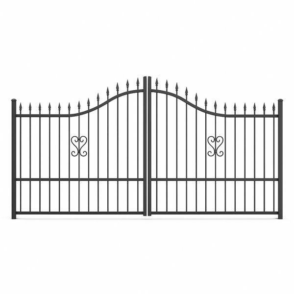 Dekorativ dubbelgrind 3 x 1,6 m � Svart st�l | Klassisk design
