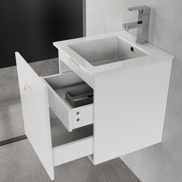 Liten kommod 40cm | Nedsänkt handfat | Vilmer vit Liten kommod 40cm | Nedsänkt handfat | Vilmer vit