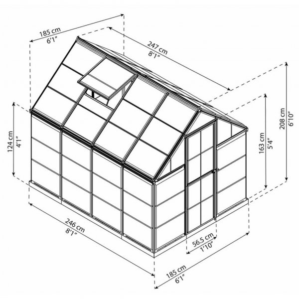 V�xthus 4,6m� | Klar polykarbonat | Harmony