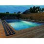 Pooltak 3x6m med sidodrr | Skjutbart - Svart